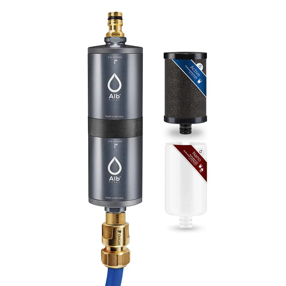 Alb Filter Fusion Active+Nano Trinkwasserfilter - Mobil mit Koffer, titan