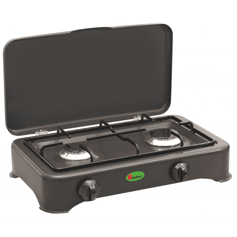 Parker Gaskocher 2-flammig 50 mbar, anthrazit
