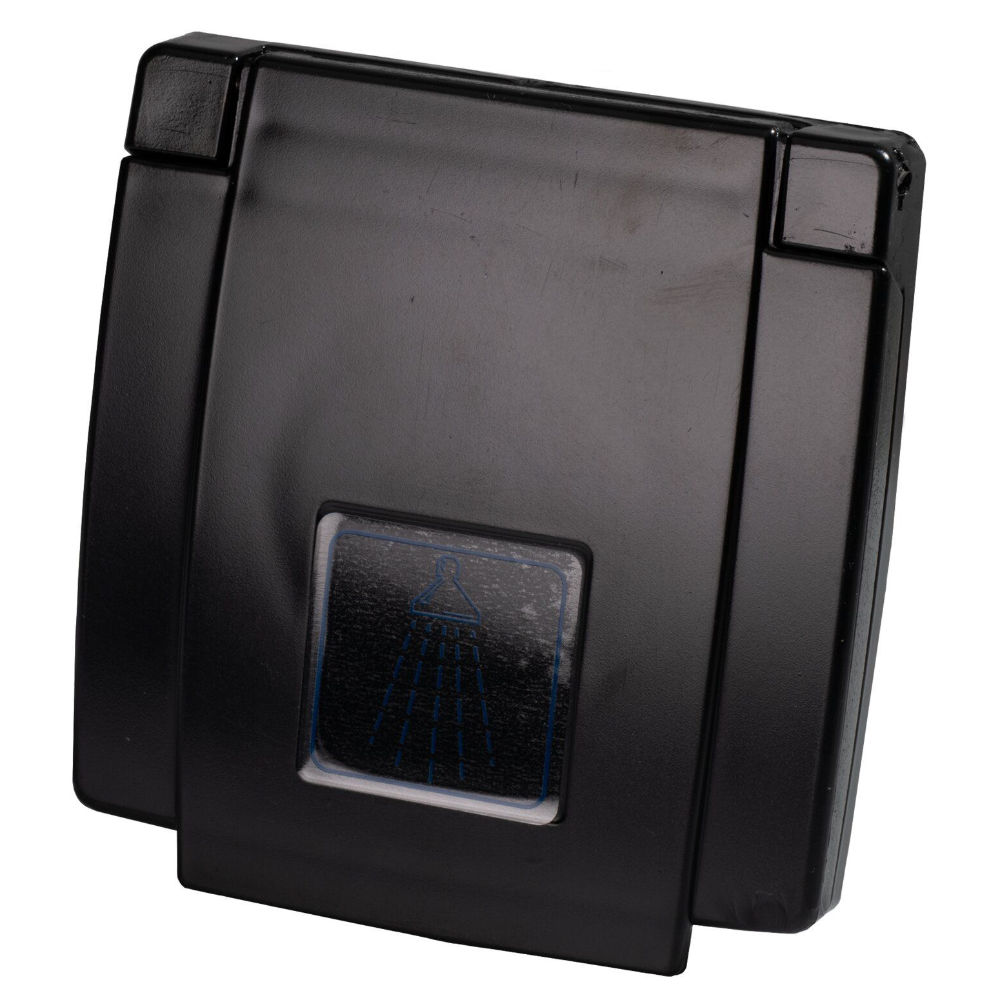 Lilie Externer Duschanschluss mit Wassersteckdose, Schlauch und Brause, schwarz