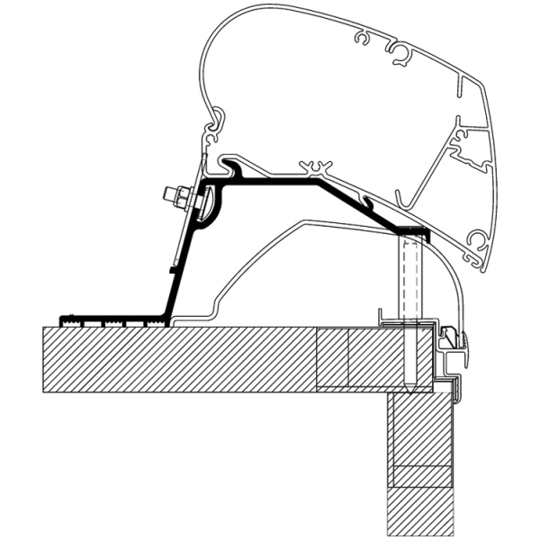 Thule Dachadapter für Wohnwagen Hobby ab 2014, Omnistor Serie 6 und 9