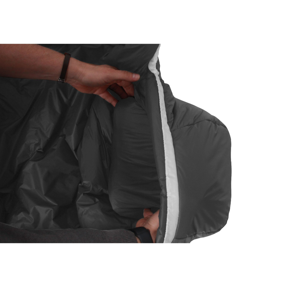 Grüezi-Bag Mumienschlafsack Synpod Fusion Zero dark asphalt Extra Long