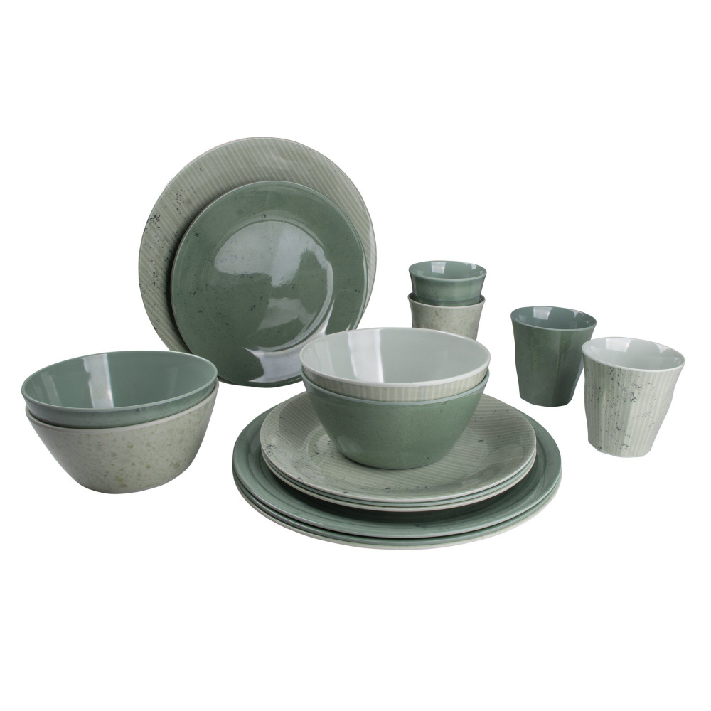 bo-camp Geschirrset Mix and Match Forest 16-teilig