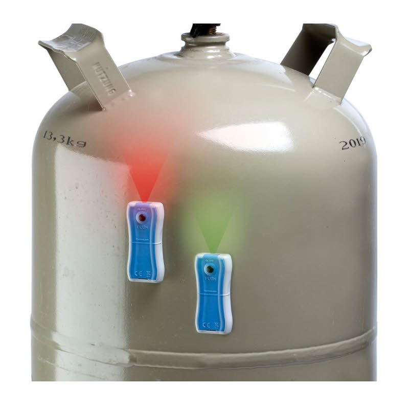 Gaslevel Füllstandsanzeige grau/blau für Stahl Gasflaschen
