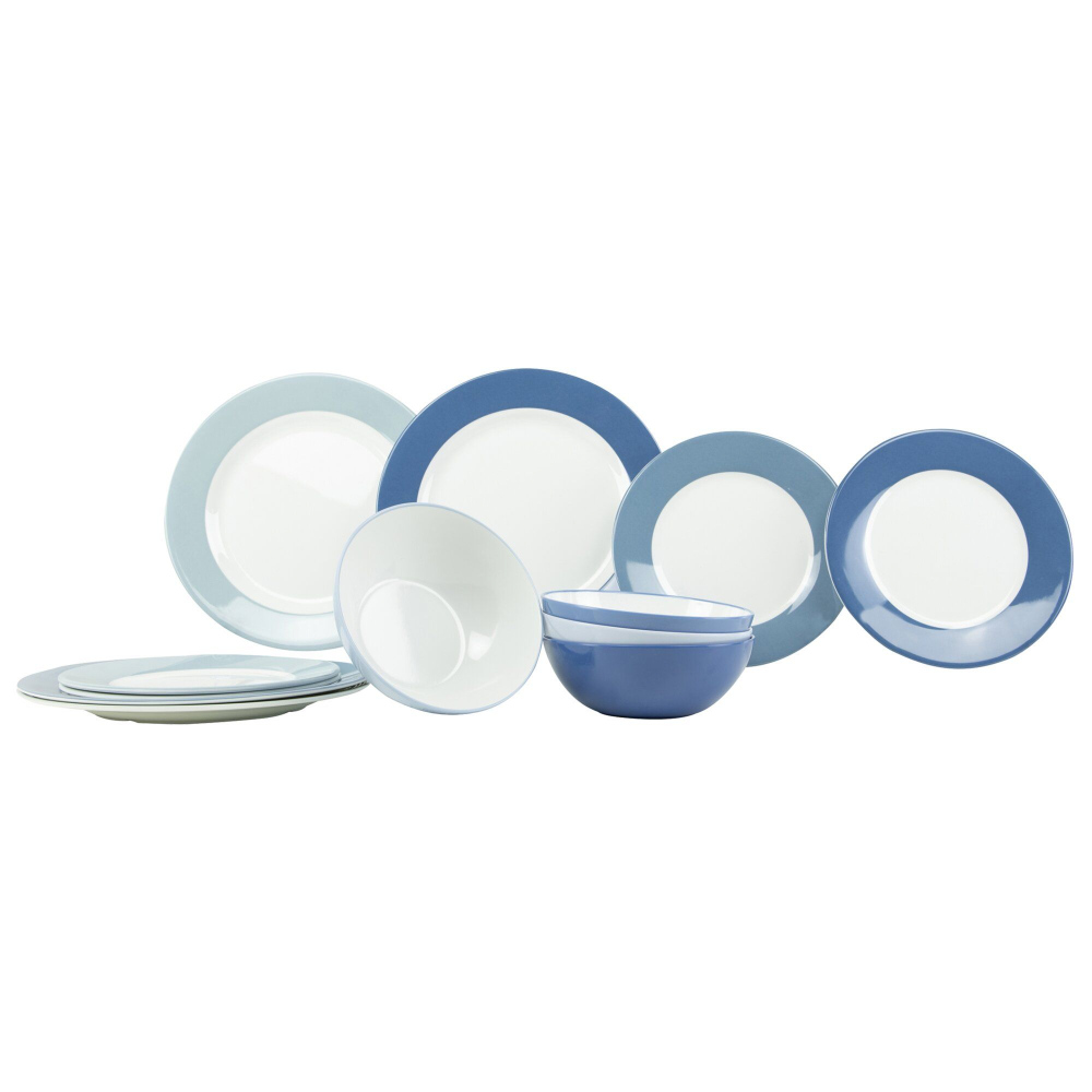 Gimex Geschirrset Colour Line 12-teilig, blau