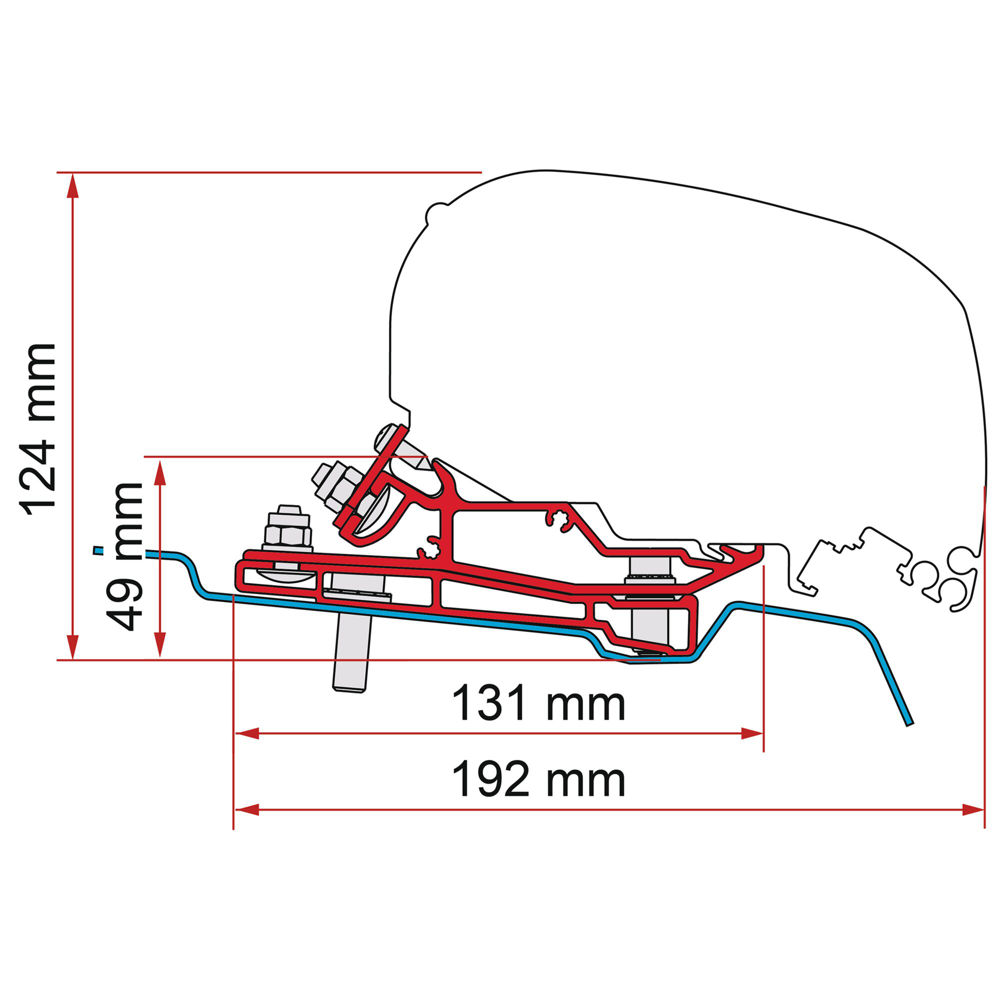 Fiamma Adapter Ford Transit L3 H3 ab 2014 für F80