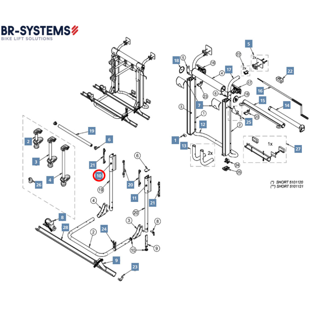 BR-Systems Haltestruktur links für Bike Lift