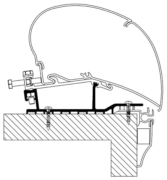 Thule Dachadapter für Wohnwagen Hobby 2009 - 2013, Omnistor Serie 6 und 9