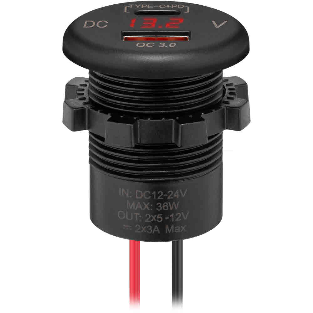 wentronic Power-USB-Steckdose 12/24 Volt, 18 Watt