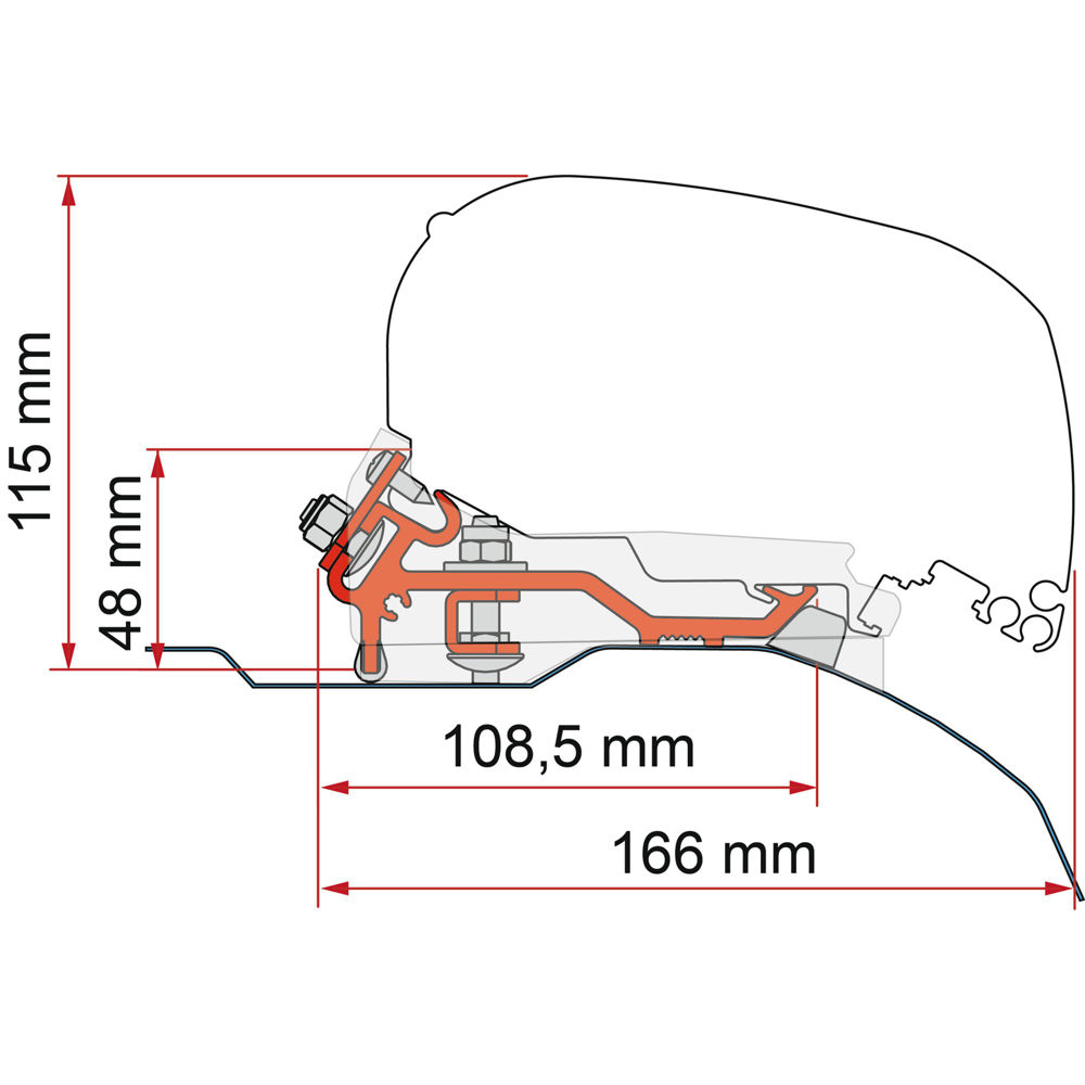 Fiamma Kit Fiat Ducato High Roof Super Long Markisenadapter F65/F80