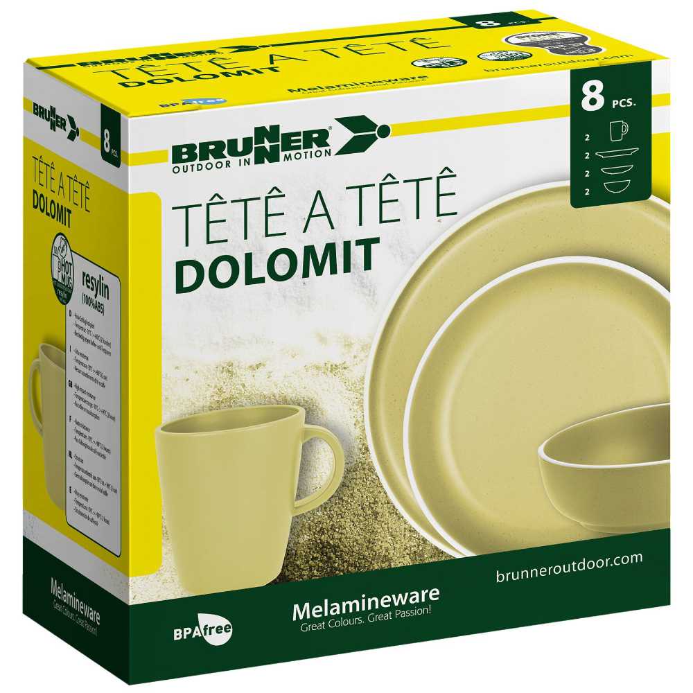 Brunner Geschirrset Tête-à-Tête Dolomit 8-tlg., gelb