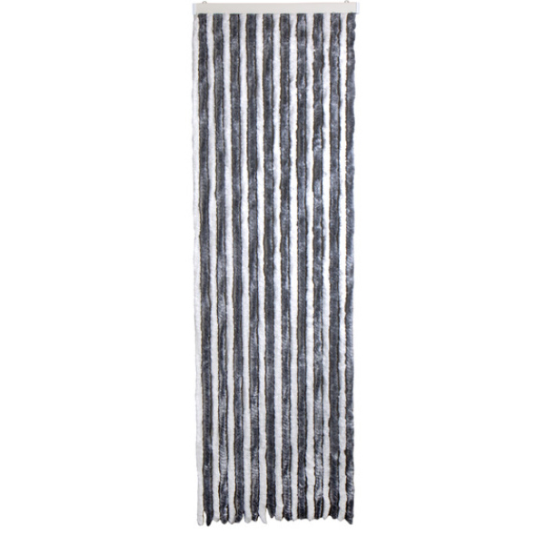 Carbest Chenille-Flauschvorhang weiß/grau