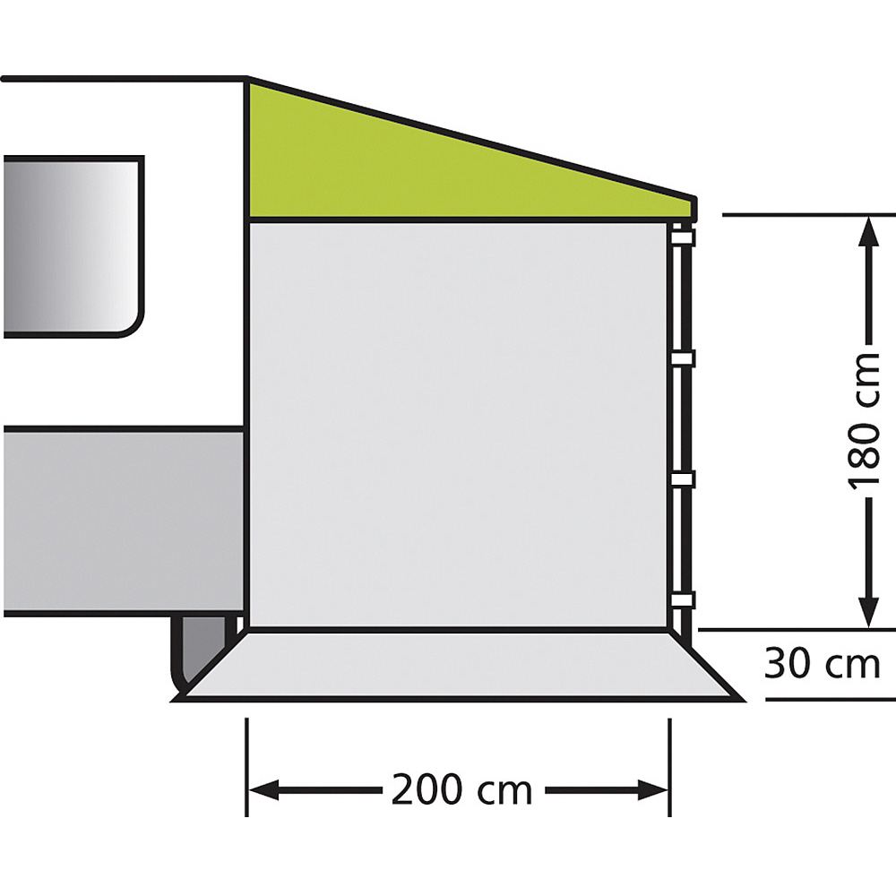 EuroTrail Seitenwand für Sonnendach Universal, ohne Fenster 180 x 200 cm