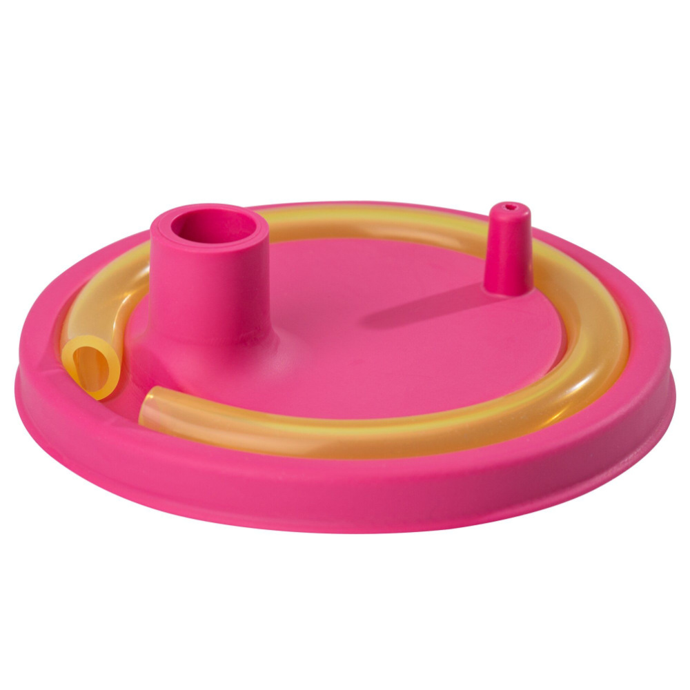 joosiecap Deckel mit Trinkhalm, pink mit Trinkhalm in gelb