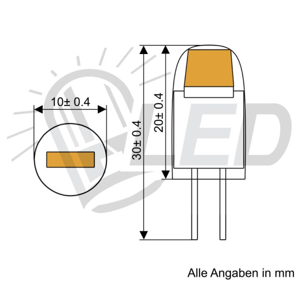 David COB Stiftsockellampe G4 - 12 Volt, 110 Lumen