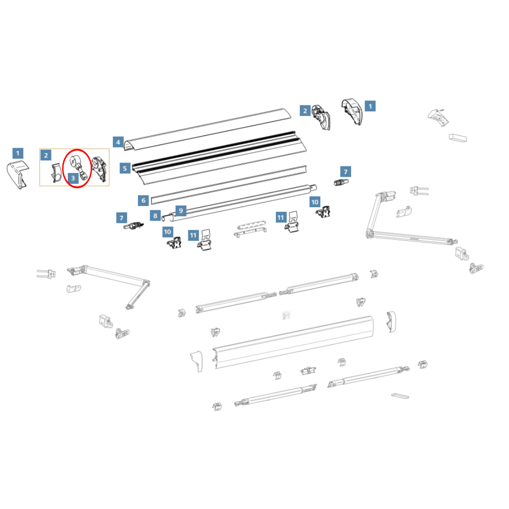 Thule Kurbelwerk Omnistor 6200/6300 (Nr. 1500602606)