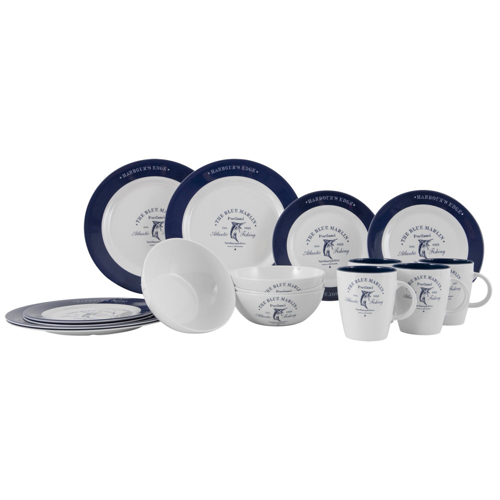 Gimex Geschirrset Blue Marlin, 16-teilig
