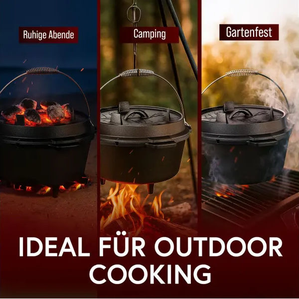 Gusskönig Klassisch Dutch Oven Set 9 L mit Füße