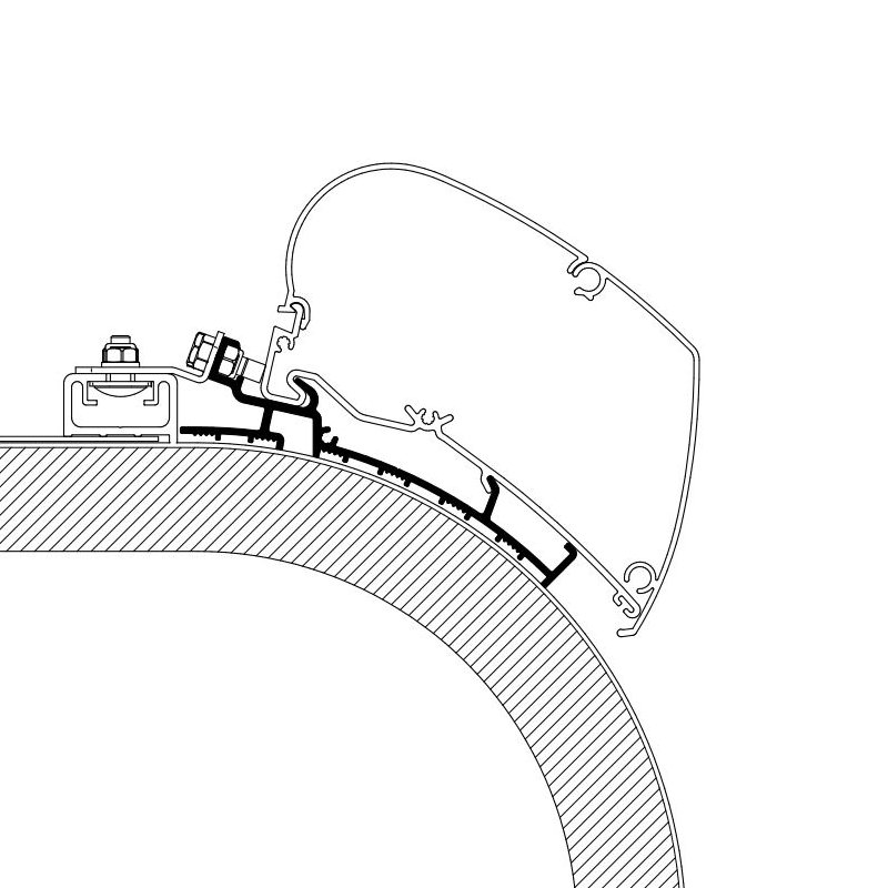 Thule Dachadapter für Rapido Distinction, Omnistor Serie 6 und 9, Länge 4,50 m