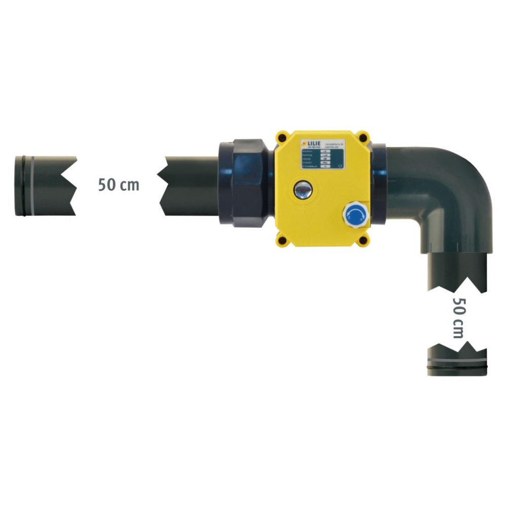 Lilie Elektrisches Kugelhahnventil-System inkl. 2x50cm Rohr und Bogen