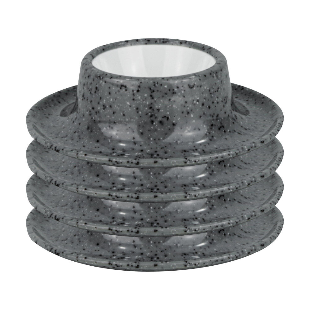 Gimex Eierbecher Solid Line 4-teilig, granitgrau/weiß
