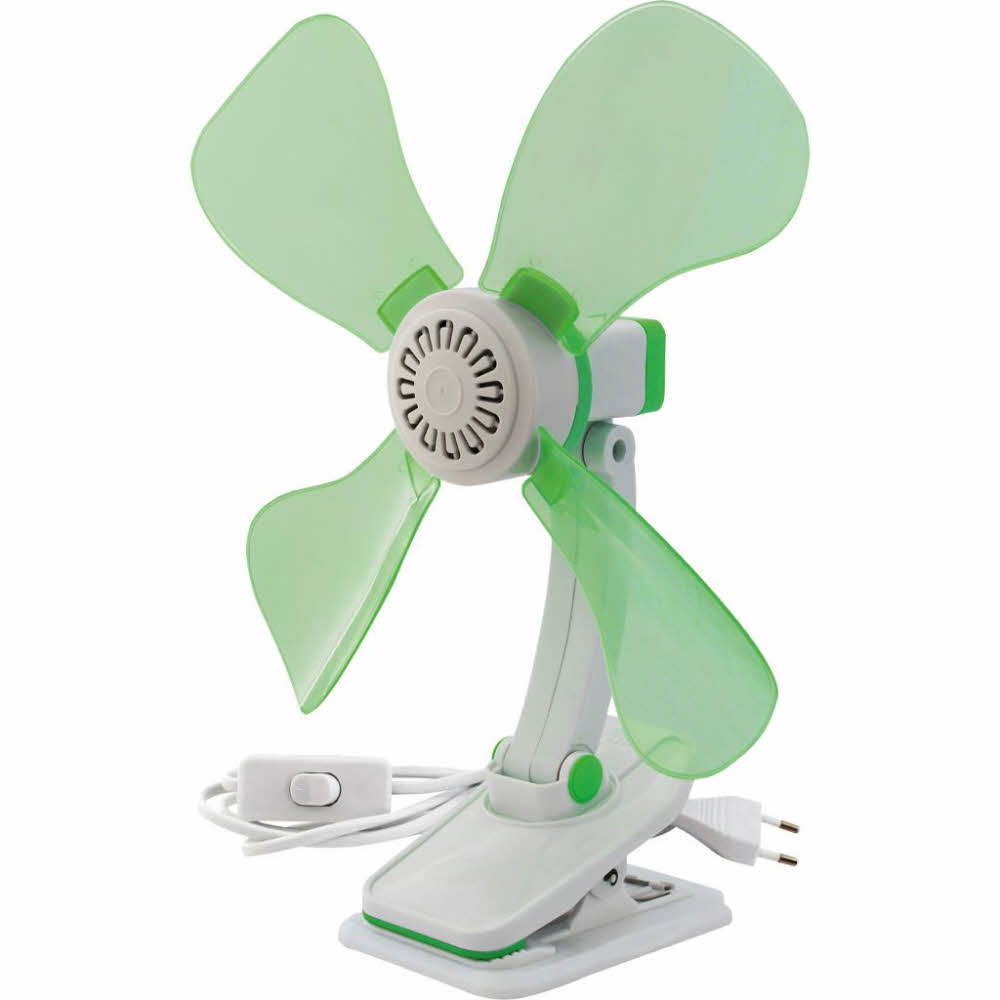 Eurotrail Klammer-Ventilator, 230 Volt, grün