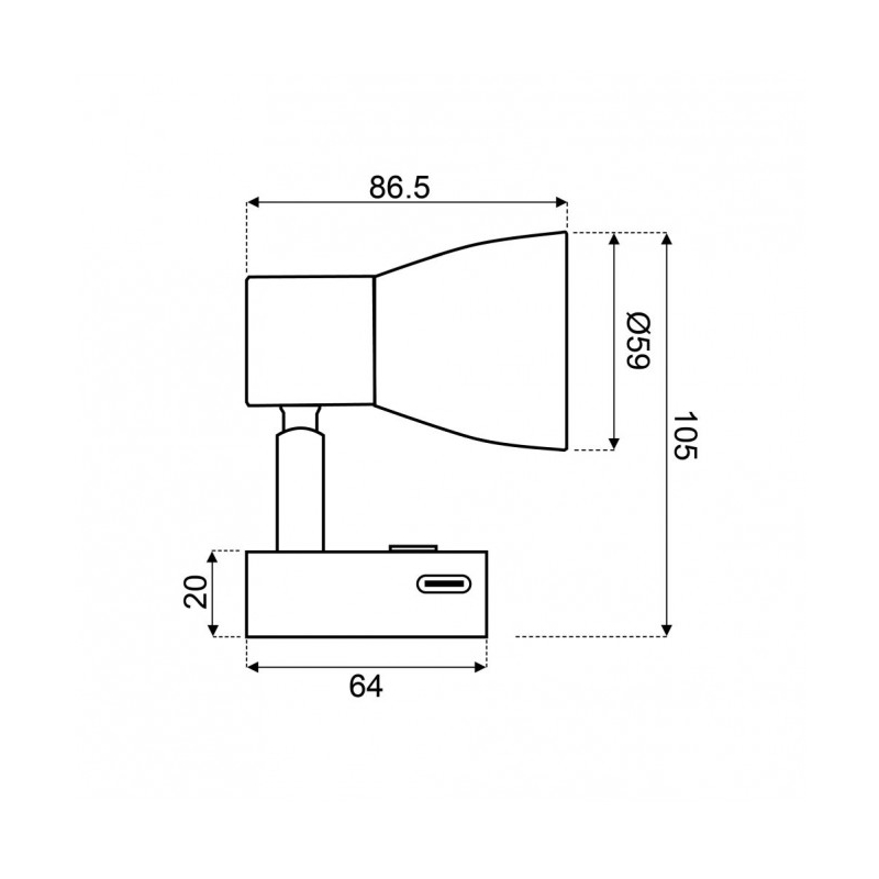 David LED Leseleuchte mit Dimmschalter und USBC Ladefunktion, DC 10-30V