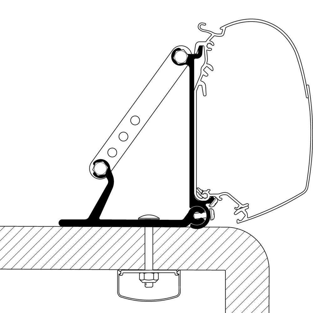 Thule Adapter für Fiat Ducato Bj. 1994 - 06/2006 für Omnistor 5200