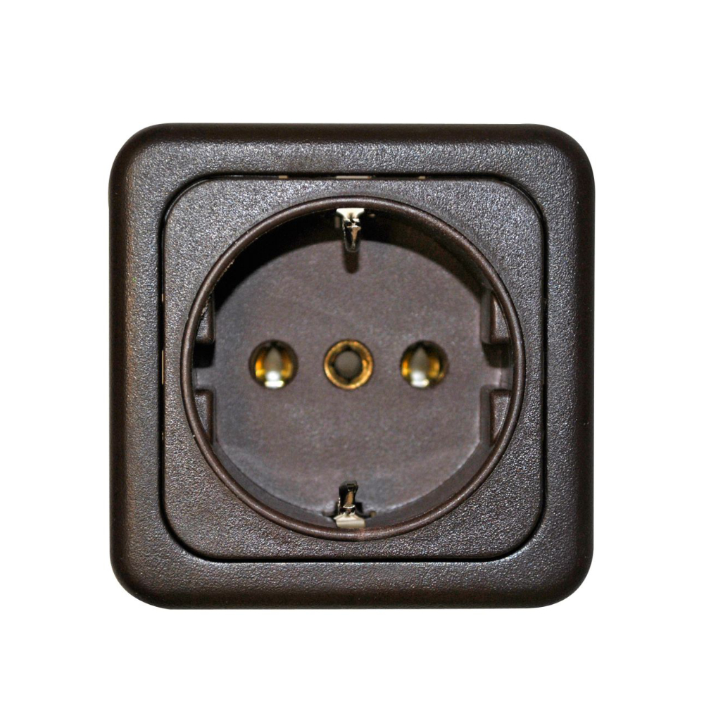 System 10.000 Schuko-Steckdose, braun