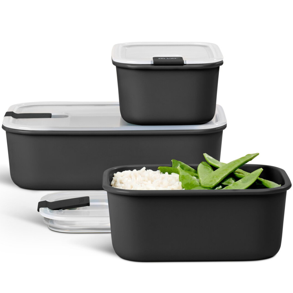Mepal Vorratsdosenset EasyClip 3-teilig (2x 700 ml + 1500 ml), nordic black