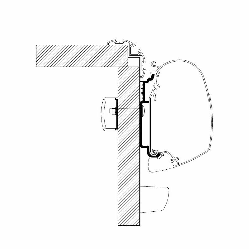 Thule Wandadapter-Set für Knaus Reisemobile ab 2017, Omnistor Serie 5 und 8