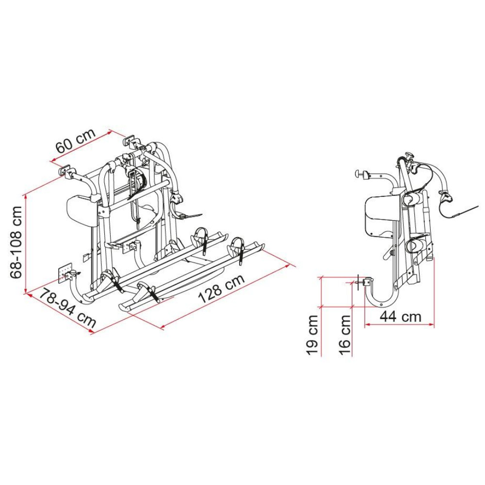 Fiamma Fahrradträger Carry-Bike Motor Lift 77, silber