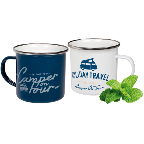 Holiday Travel Emaille-Becher 0,4 l, 2 Stück