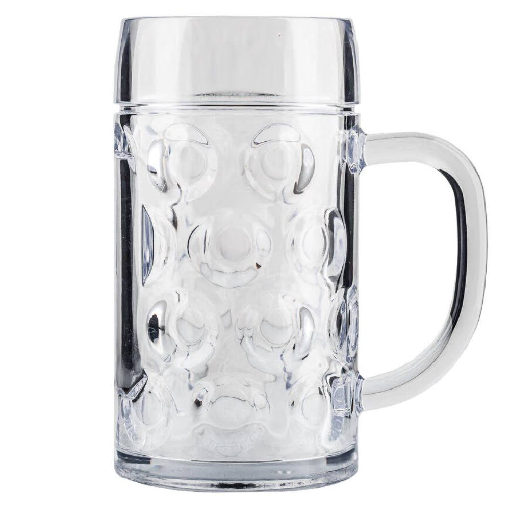 Waca Premium-Campinggläser aus PC/SAN – glasklar, Bierkrug, 500 ml