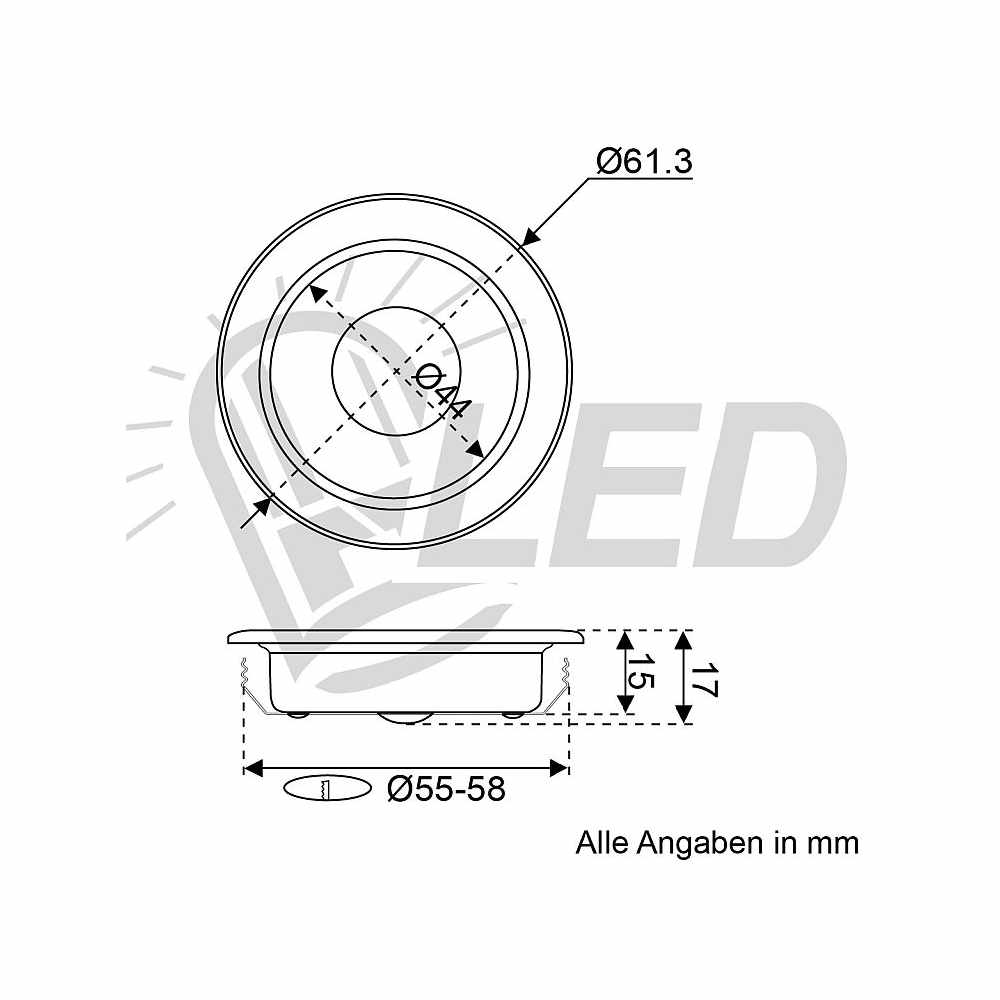 David LED Einbauleuchte mit Touchdimmer 6,1 cm, 12 SMD