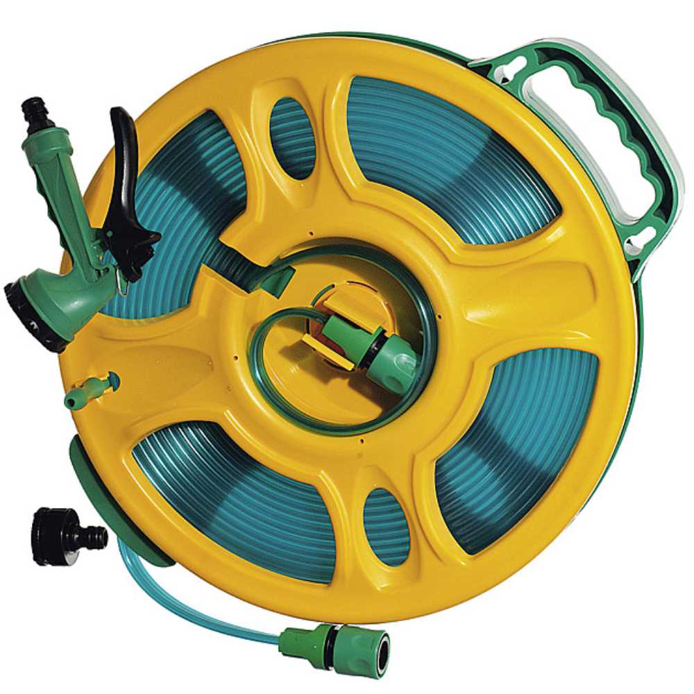 Yachticon Flachschlauchtrommel mit Sprühdusche, 15 m