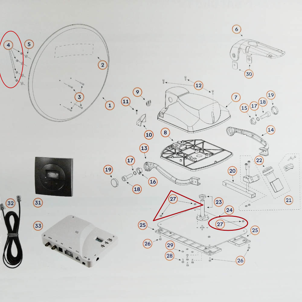 Teleco Muttern M6 selbstsichernd für Telesat BT 65/85 (Nr. 803684)