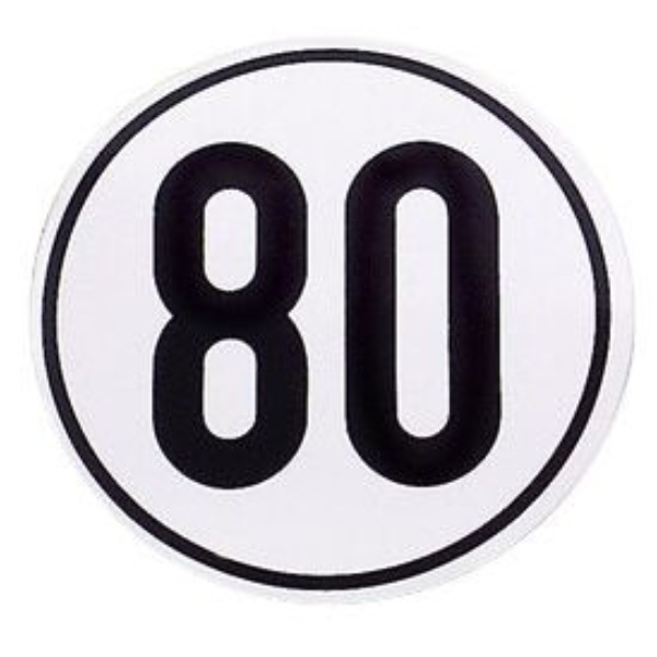menbaa Geschwindigkeitsbegrenzungsschild 80 km/h