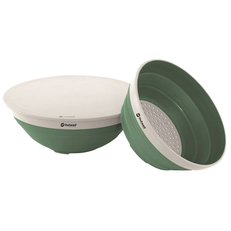 Outwell Collaps Schüssel und Sieb Set, dunkelgrün