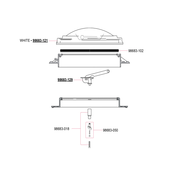 Fiamma Ersatzhaube für Vent 40x40 u. Turbo Vent Pro, weiß (Nr. 98683-121)