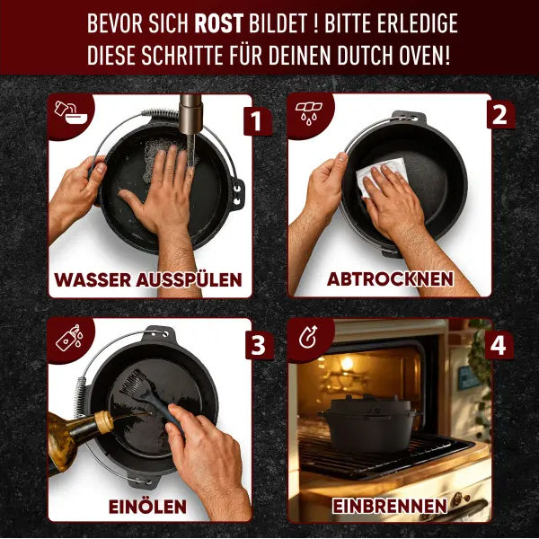 Gusskönig Klassisch Dutch Oven Set 9 L mit Füße
