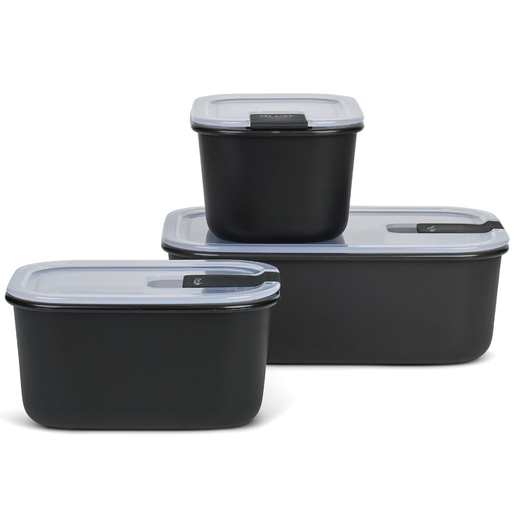 Mepal Vorratsdosenset EasyClip 3-teilig (2x 450 ml + 1000 ml), nordic black