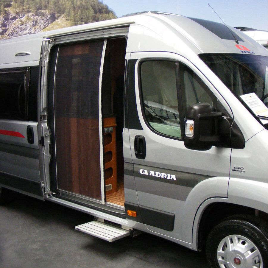 Horrex Plissee Fliegenschutztür für Schiebetür Fiat Ducato ab Bj. 2007 H1 weiß