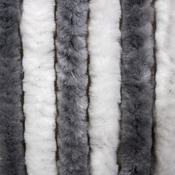 Carbest Chenille-Flauschvorhang weiß/grau