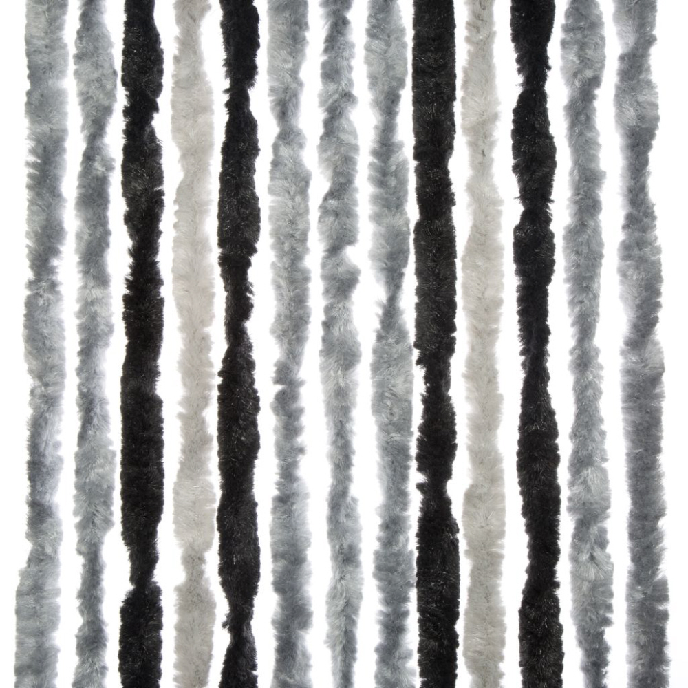 Brunner Chenille-Flauschvorhang anthrazit/hellgrau/silber