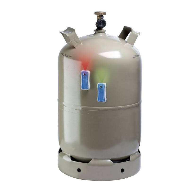 Gaslevel Füllstandsanzeige grau/blau für Stahl Gasflaschen