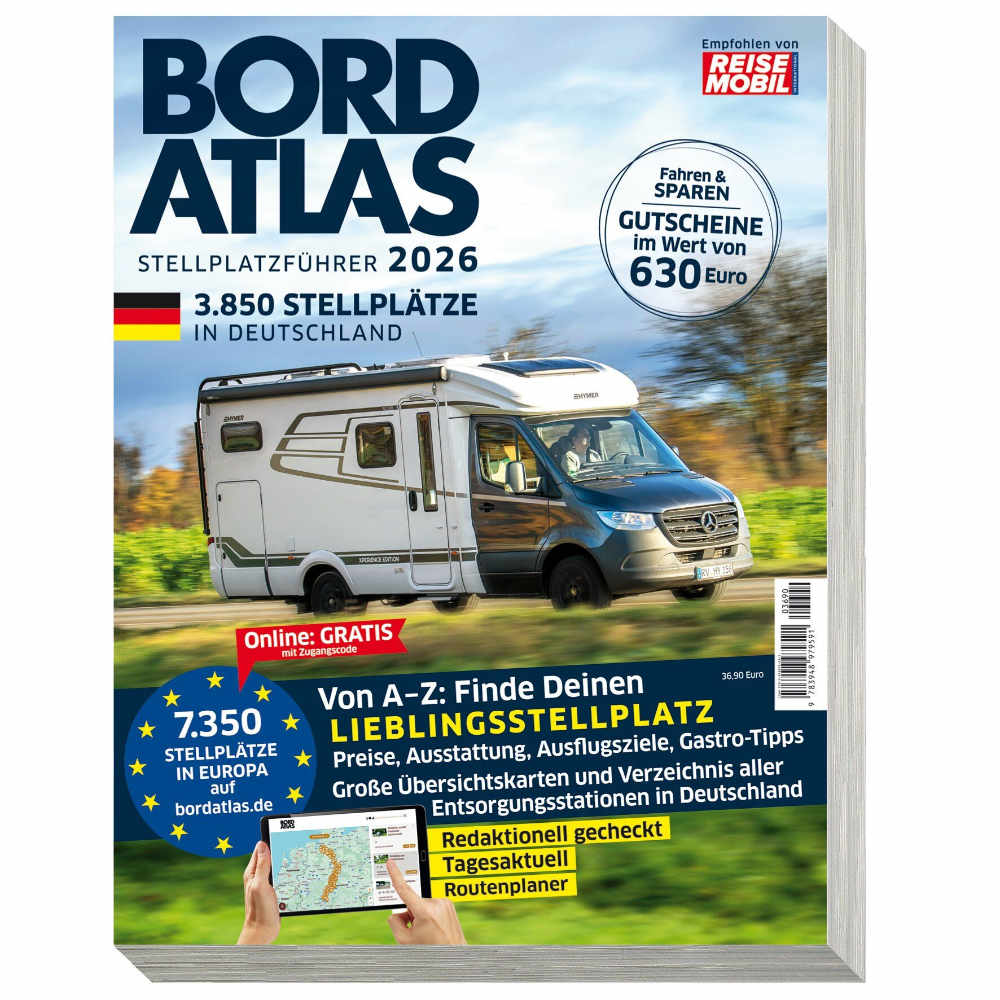 Reisemobil Bordatlas Stellplatzführer 2026 - Deutschland und Europa